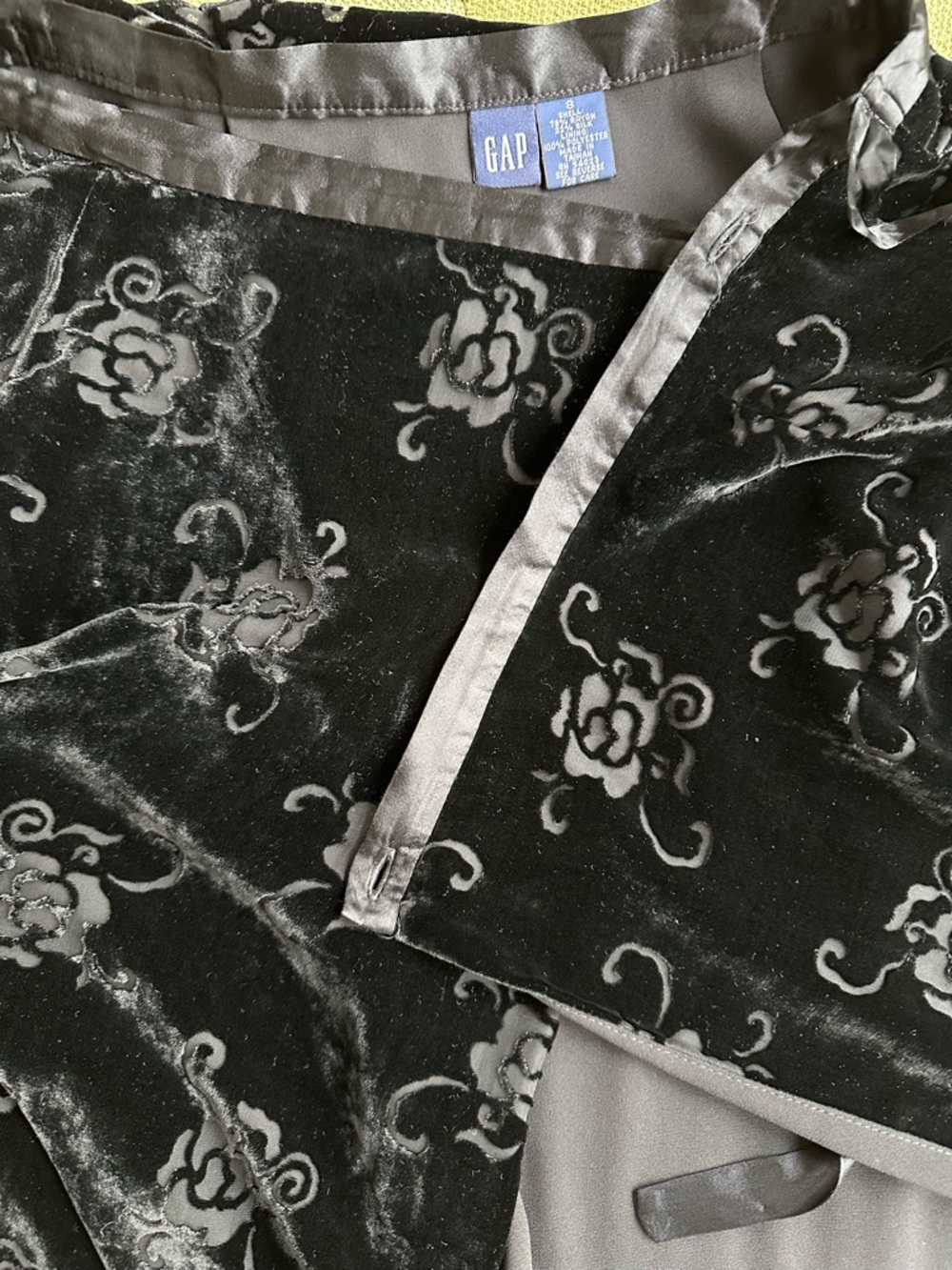 Gap Velvet Burnout Floral Maxi Wrap Skirt 90s Y2K BohoLuxe Whimsigoth Witchy ~ 8 - Picture 8 of 15